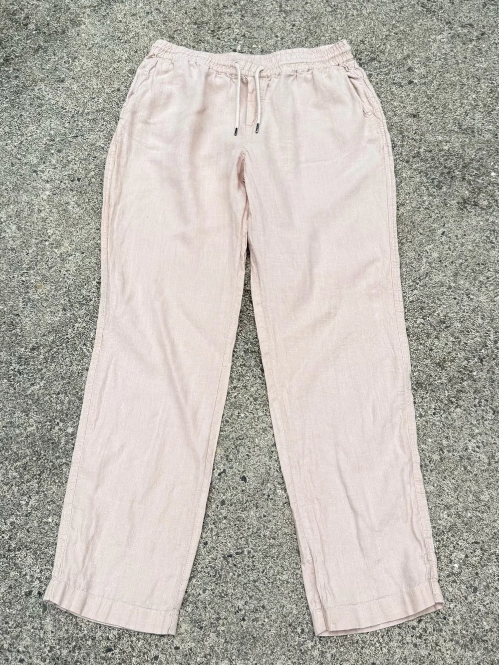 Quince Men’s Linen-Blend Drawstring Joggers | Cream/Tan | Size M